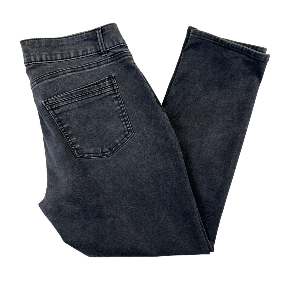 Riders By Lee Jeans Womens 14 Petite Charcoal Wash Mid Rise Skinny Stretch